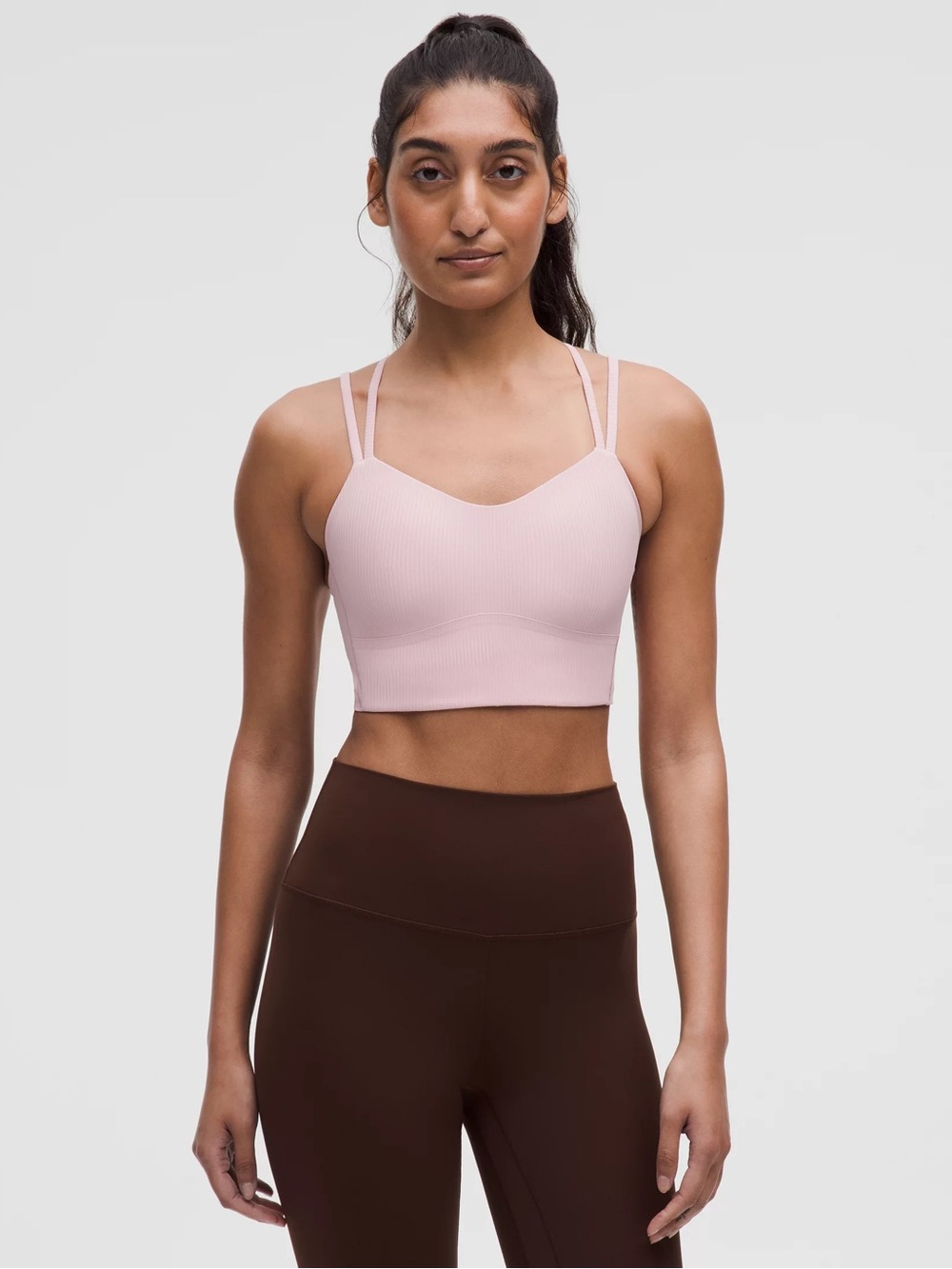 lululemon athletica Light Pink Ribbed Longline Sports Bra - Picture 3 of 3